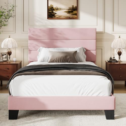 WEEWAY Twin Size Velvet Bed Frame by WEEWAY