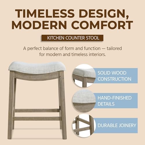 ROME + OAK Parker 26" Backless Saddle Stool, Reclaimed Oak - Image 3