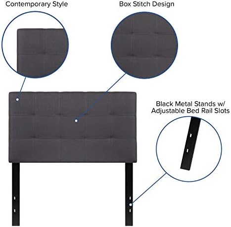 Flash Furniture Twin Tufted Fabric Headboard, Dark Gray - Image 4