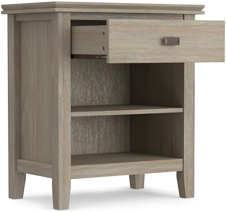 SIMPLIHOME Artisan 24" Solid Wood Bedside Table in Distressed Grey - Image 4