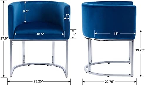 HNY Mid Century Modern Upholstered Barrel Dining Chairs - Image 2