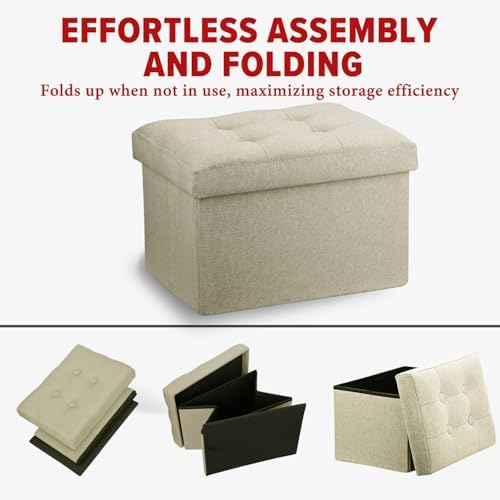 LINMAGCO Ottoman with Storage Small Foot Rest Stool Under Desk Stool Short - Image 5