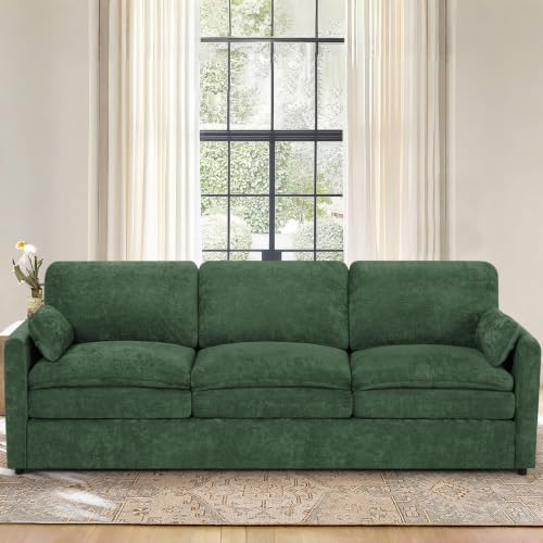 89” Chenille 3-Seater Sofa w/Two Arm Pillows - Image 4