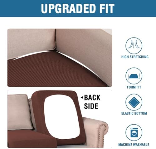 H.VERSAILTEX Super Stretch Individual Seat Cushion Covers Sofa Covers Couch - Image 6