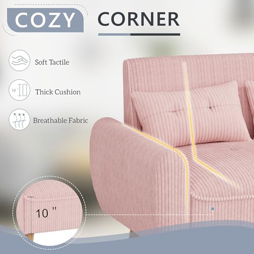 Shintenchi 48'' Loveseat Sofa, Mid-Century Modern Upholstered Couch Deep Seat - Image 4