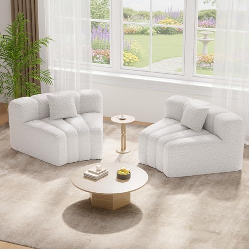 Luxanimarion 2PCS 1/8 Round Modular Sectional Sofa, 2 Seater Modern Curved by Luxanimarion