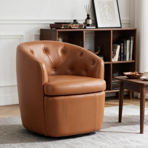 Couchus 360° Swivel Accent Chair, Button-Tufted Barrel Chair by COUCHUS