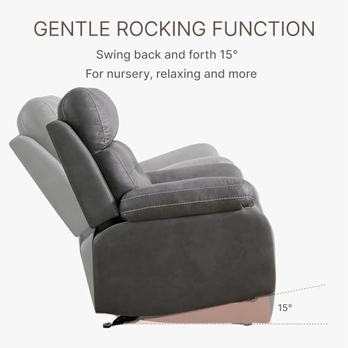 KISLOT Leather Recliner Chair Manual Sofa Rocker - Image 6
