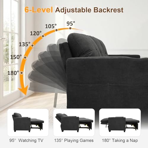 82" L Shaped Sleeper Sofa Bed, Pull Out Sectional Couch - Image 3