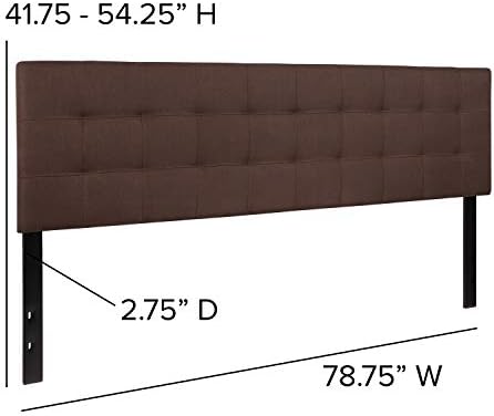 Flash Furniture Bedford Tufted Upholstered King Size Headboard in Dark Brown - Image 2