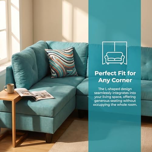 L-Shaped Sectional Sofa, Modern 4-Seat Couch - Image 3