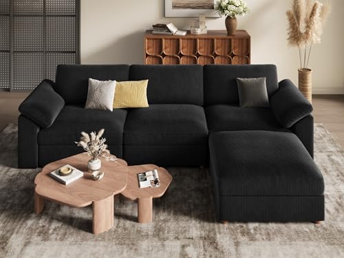 EASE MOOSE Black Sectional Modular deep seat Sofa, L Shape Sectional Couch - Image 6