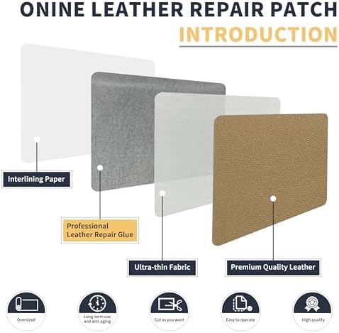 ONine Leather Repair Tape, Self Adhesive Leather Repair Patch, Leather Patches - Image 3