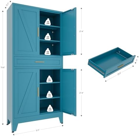 71 "Farmhouse Metal Filing Cabinet - Image 3
