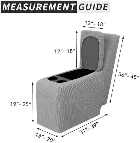 Easy-Going 2-Piece Recliner Console Cover Light Gray - Image 4