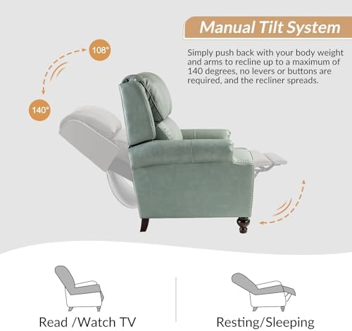 HULALA HOME Genuine Leather Recliner Chair - Image 3