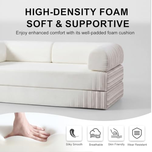 79" Convertible Sofa Bed, High Backrest Boneless Couch - Image 5