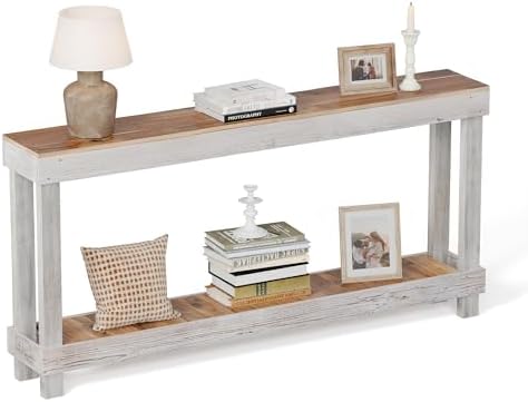 Rustic Farmhouse Console Table by COSHOMER