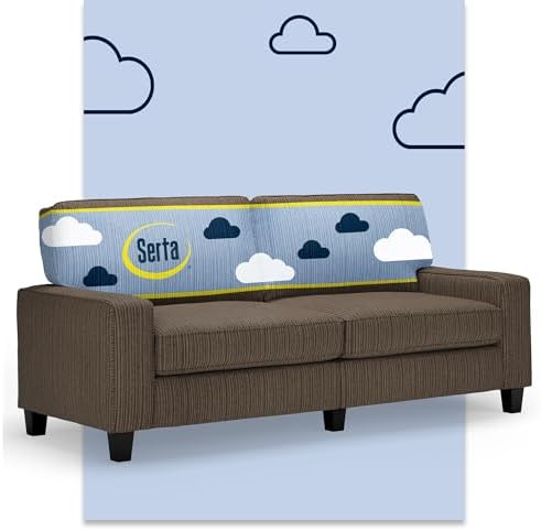 Serta Palisades 78" Track Arm Sofa, Easy Care Polyester, Soft Pillow Back by Serta