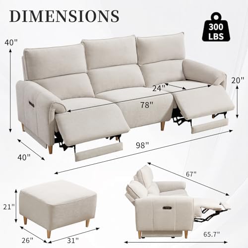 ANJ Power Recliner Sofa Cloud Couches - Image 2