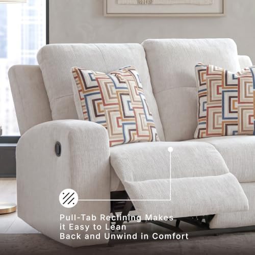Signature Design by Ashley Danum Reclining Loveseat, Stone Chenille, 64 in - Image 7
