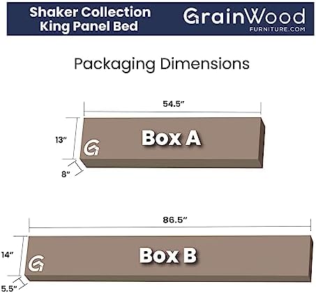 Grain Wood Furniture Shaker Solid Wood Panel Platform Bed, King Size - Image 5
