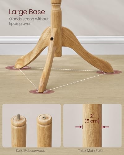 VASAGLE Freestanding Coat Rack, Rubber Wood Coat Tree - Image 4