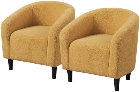 Topeakmart Sherpa Accent Chairs Set of 2 by Topeakmart