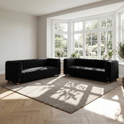81" Velvet Sofa Mid Century Modern Couch - Image 5