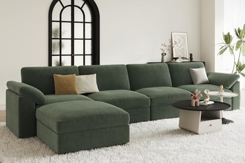 EASE MOOSE Oversized Sectional Modular Deep Seat Green Sectional Couch - Image 4