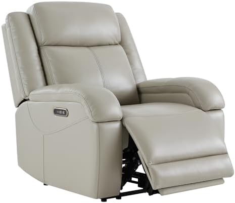 Watson & Whitely Oversized Genuine Leather Wall Hugger Power Recliner by WatsonWhitely
