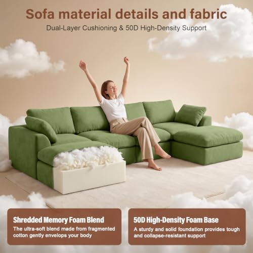 137" Cloud Couch Sectional Sofa - Image 4