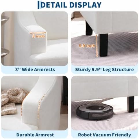 Garvee 2Pcs Accent Chair, Upholstered Armchair - Image 6