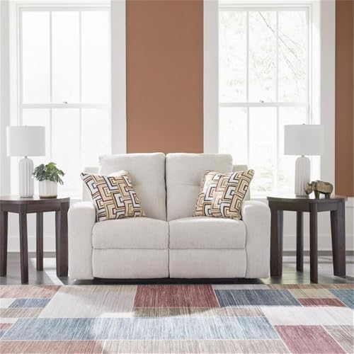 Signature Design by Ashley Danum Reclining Loveseat, Stone Chenille, 64 in - Image 2