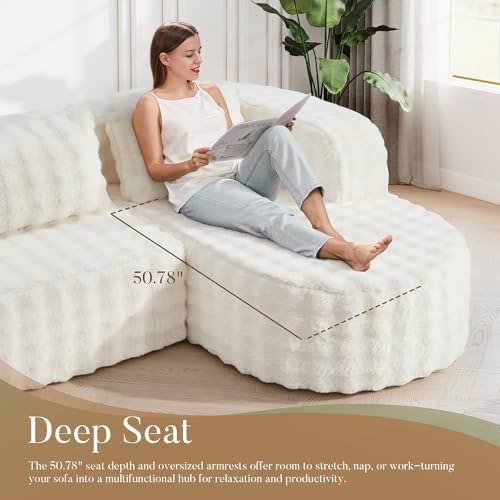 Hobestluk Boneless Couch Modular Sectional Sofa L-Shape Lounge Cloud Couch - Image 4