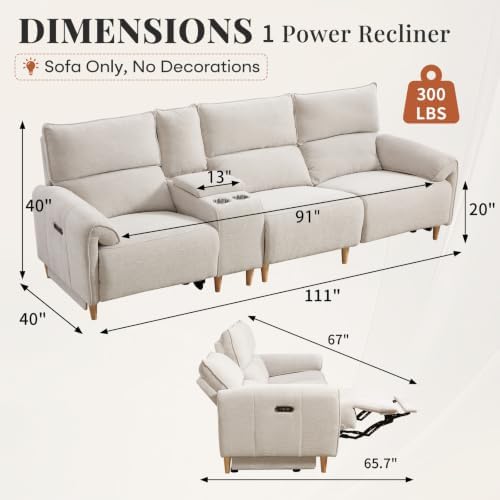 ANJ 3-Seater Left Power Recliner Sofa - Image 2