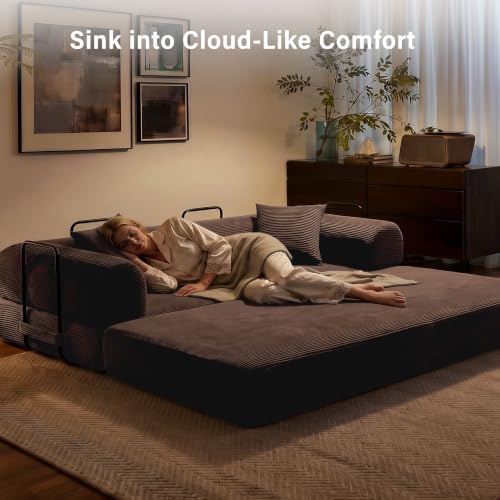 79" Convertible Sofa Bed, Boneless Sleeper Futon Couch - Image 6
