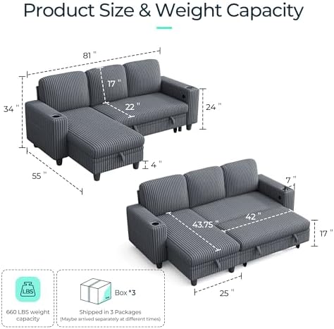 LINSY HOME Sectional Couches for Living Room - Image 2