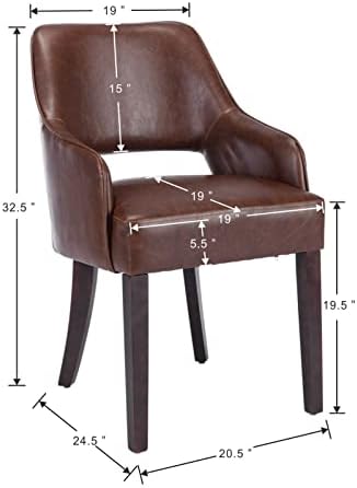 Faux Leather Upholstered Dining Chairs Set of 4 - Image 2