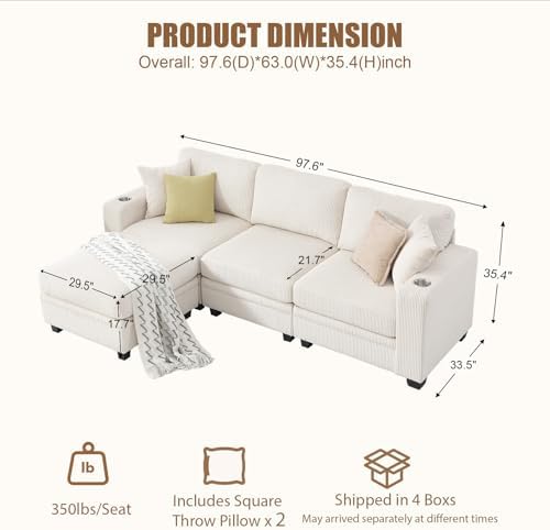 97" Modular Sectional Couch - Image 2