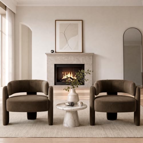 Velvet Barrel Accent Chairs Set of 2 - Image 7