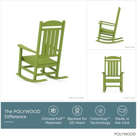 POLYWOOD Presidential Rocking Chair in Lime - Image 3