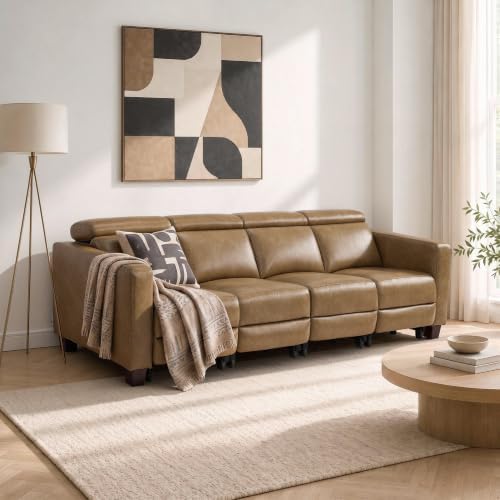 MCombo 109.4'' Zero Wall Hugger Power Recliner Sofa, HL198M4 Ginger - Image 2