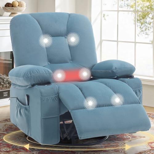 Rocker Recliner Chairs with Massage and Heat by REFICCER