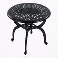 Cast Aluminum Outdoor Side Table, All Weather Round Small Coffee Table by Unknown