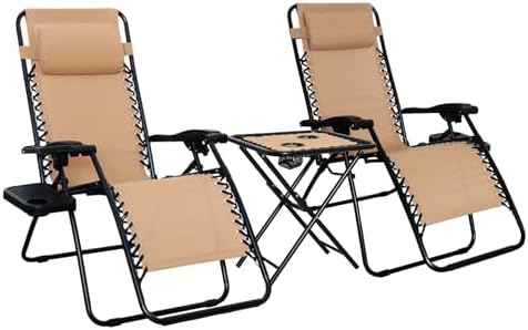 Amazon Basics Outdoor Textilene Adjustable Zero Gravity Folding Reclining by AmazonBasics
