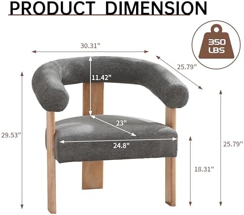 VKNOW Barrel Accent Chairs Set of 2 - Image 2