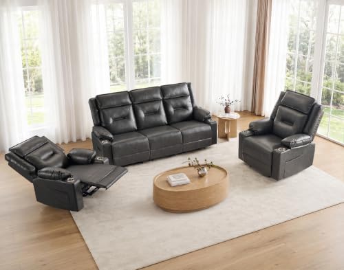 3-Piece Recliner Sofa Set, 2 Single Chairs & 3-Seater Reclining Couch by NOOKSLEEPER