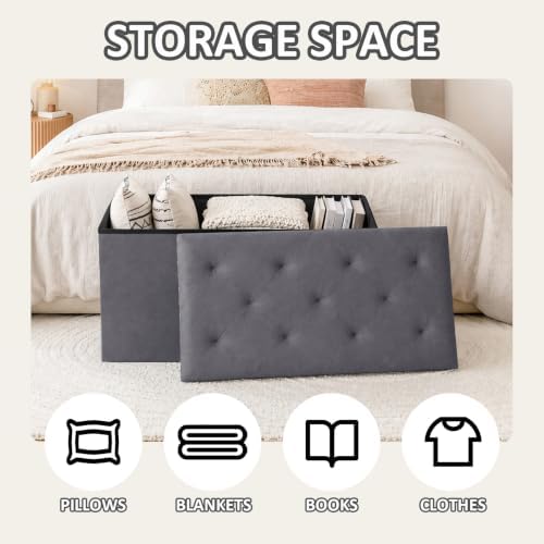 PINPLUS Folding Storage Ottoman Bench - Image 3