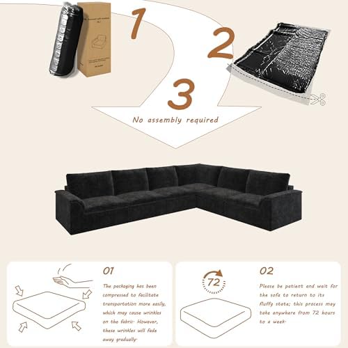 EASE MOOSE Cloud Couch Sectional, Boneless Couches - Image 3